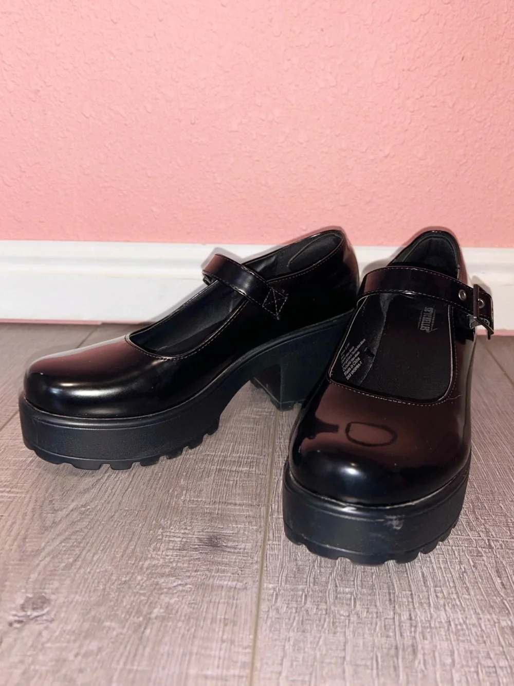 Black Patent Platform Mary Jane Shoes